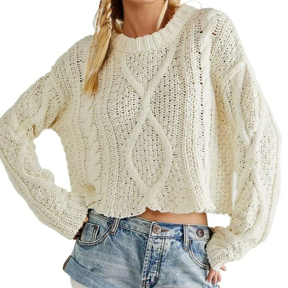 Free People Cutting Edge Cable Knit Women's Sweater - medium